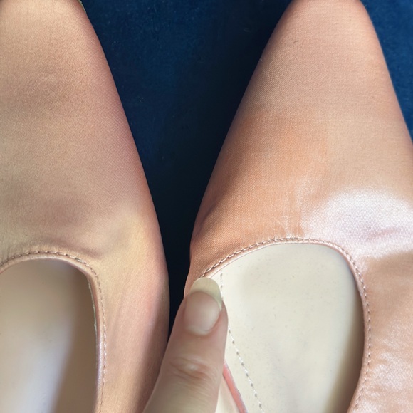 Lulus Baby Pink Satin Bow Flats Size Seven & A Half - Picture 14 of 14